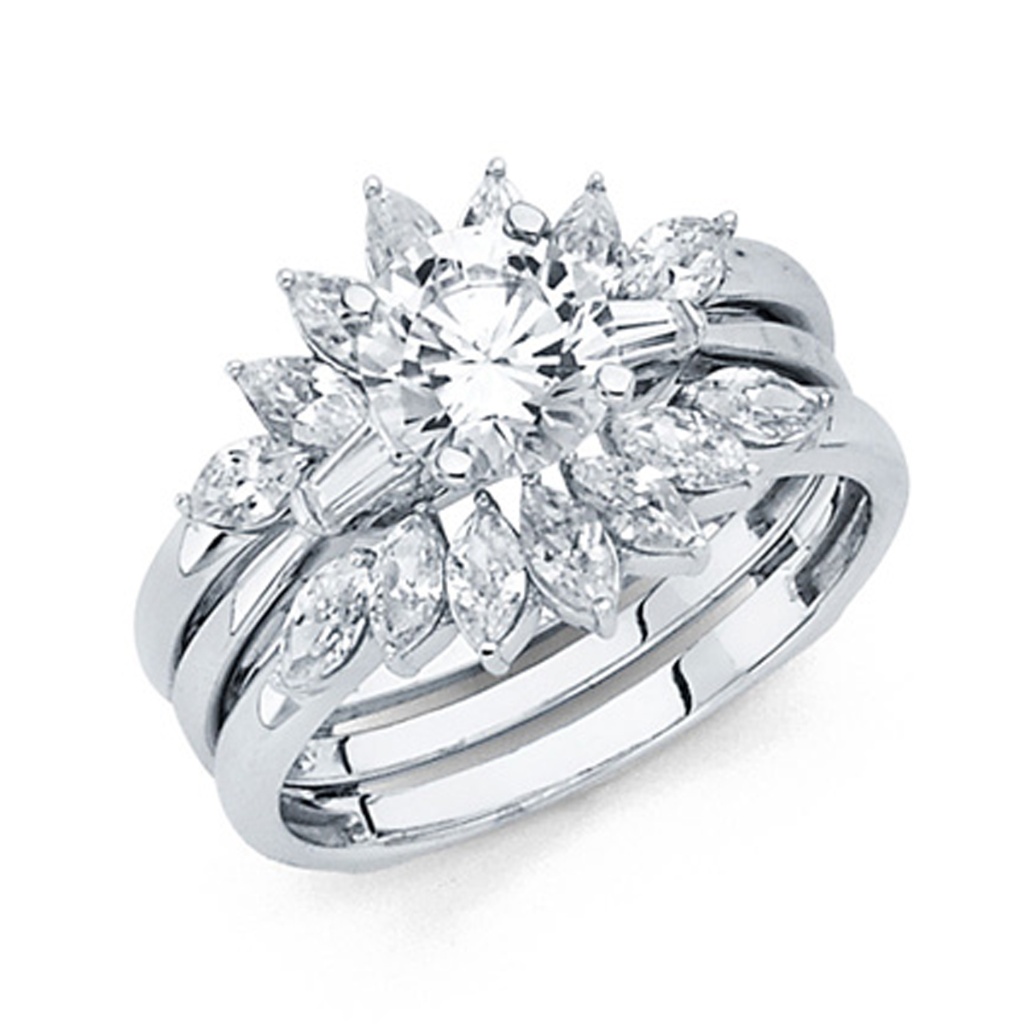 Scaffold Marquise  125Ct Round Cz Engagement
